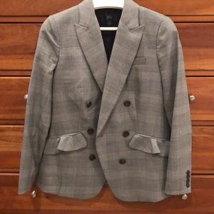 J.Crew Ruffle-Pocket Glen Plaid Blazer size 4